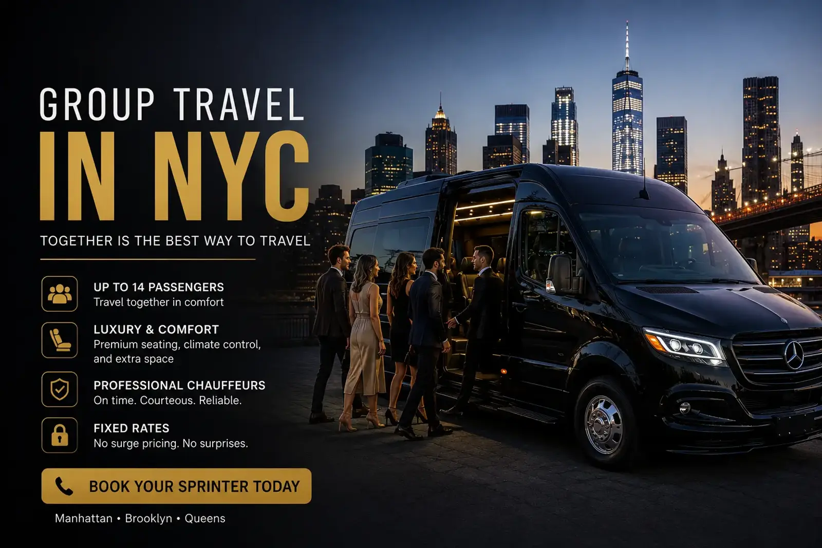 Group Travel with NYC Sprinters | Manhattan, Brooklyn & Queens — Iona Sprinter`