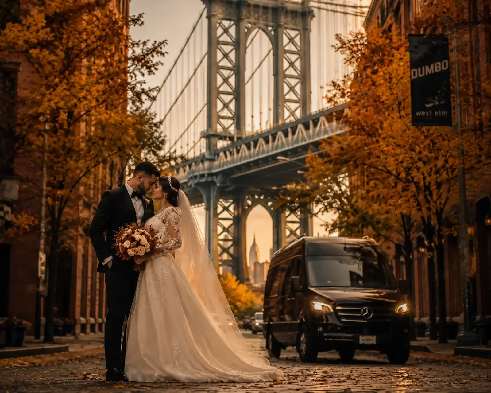 Fall Wedding Transportation in Brooklyn
