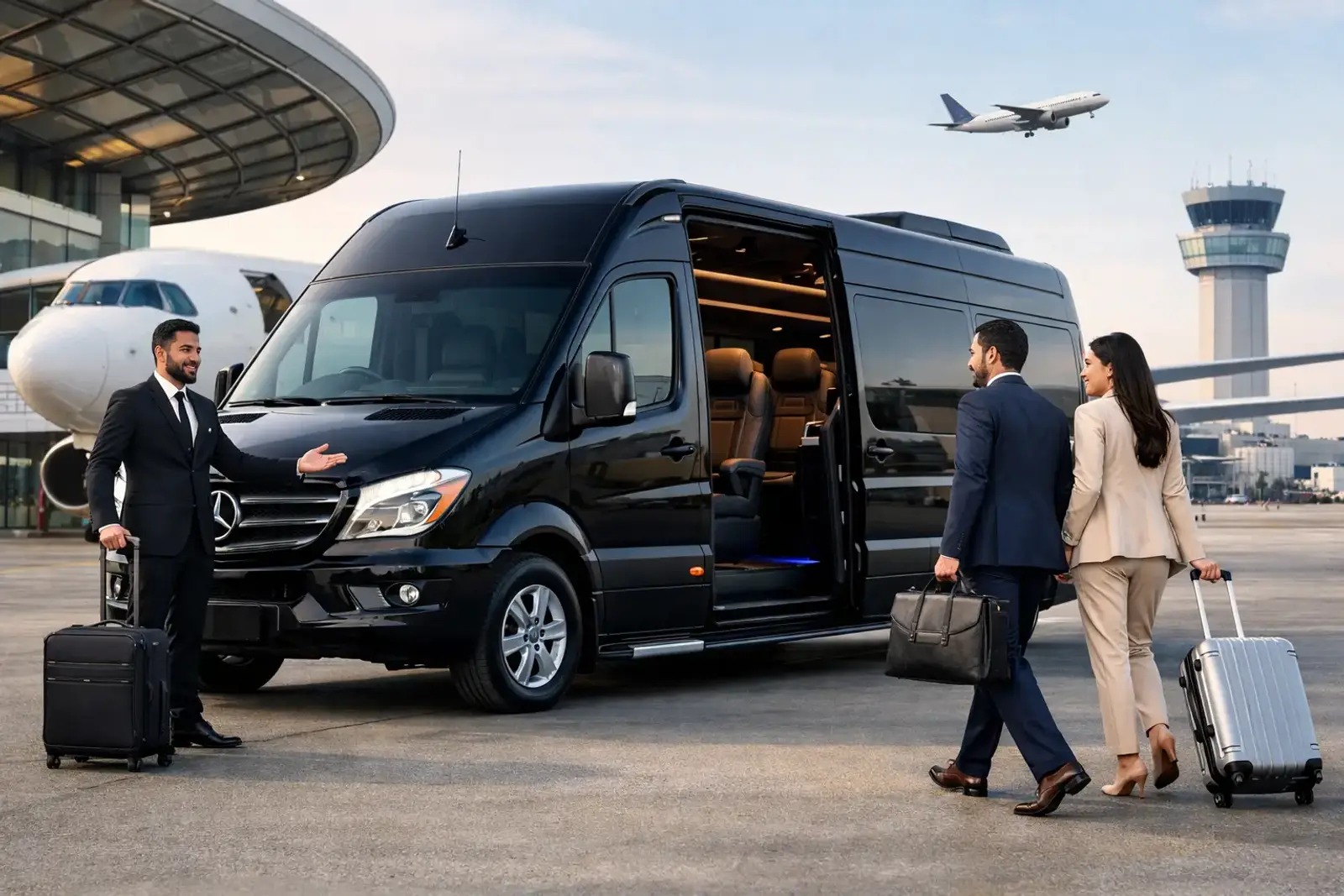 Premium Sprinter Van Airport Transfer with Professional Chauffeur Service