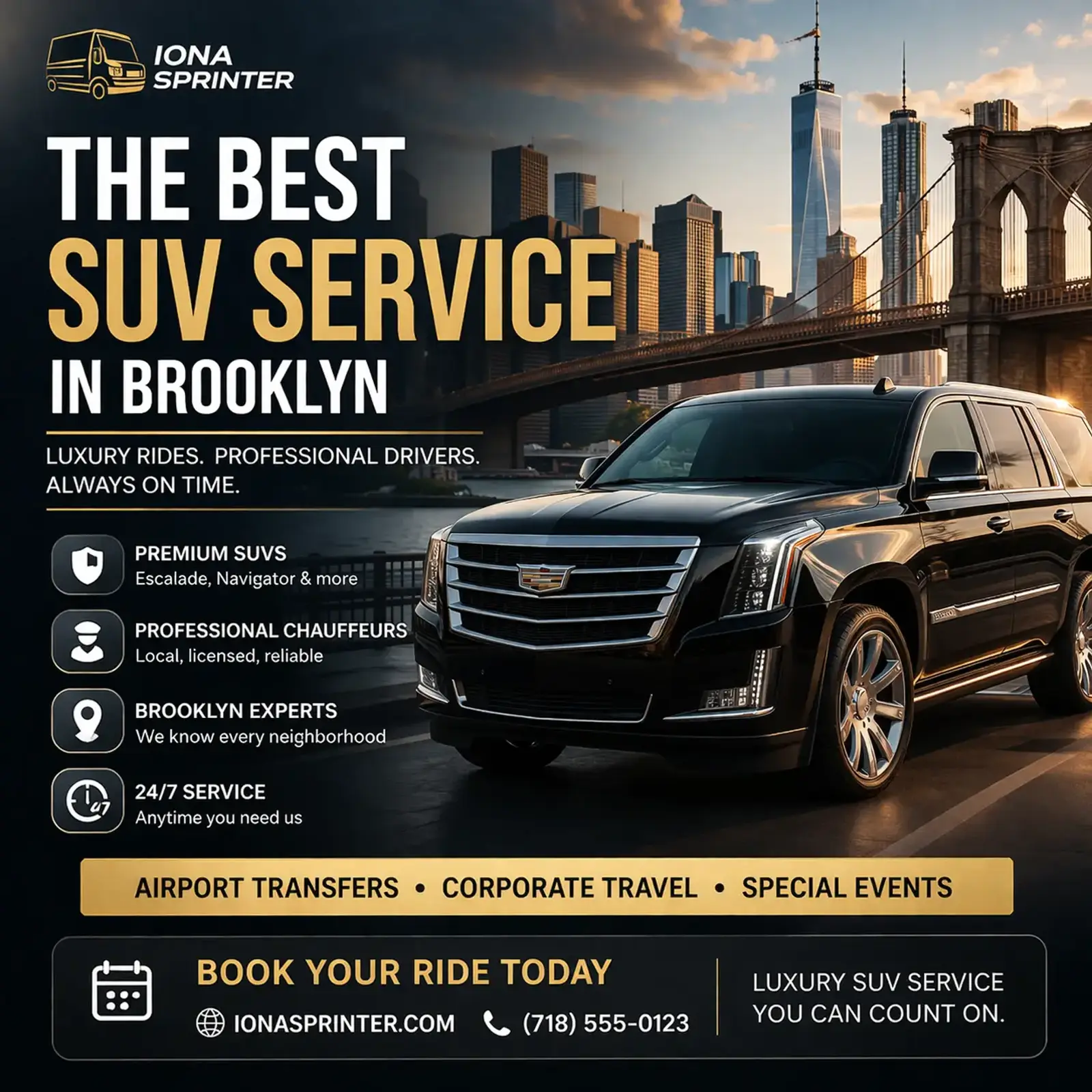 Best SUV Service in Brooklyn | Luxury Transportation | Iona Sprinter