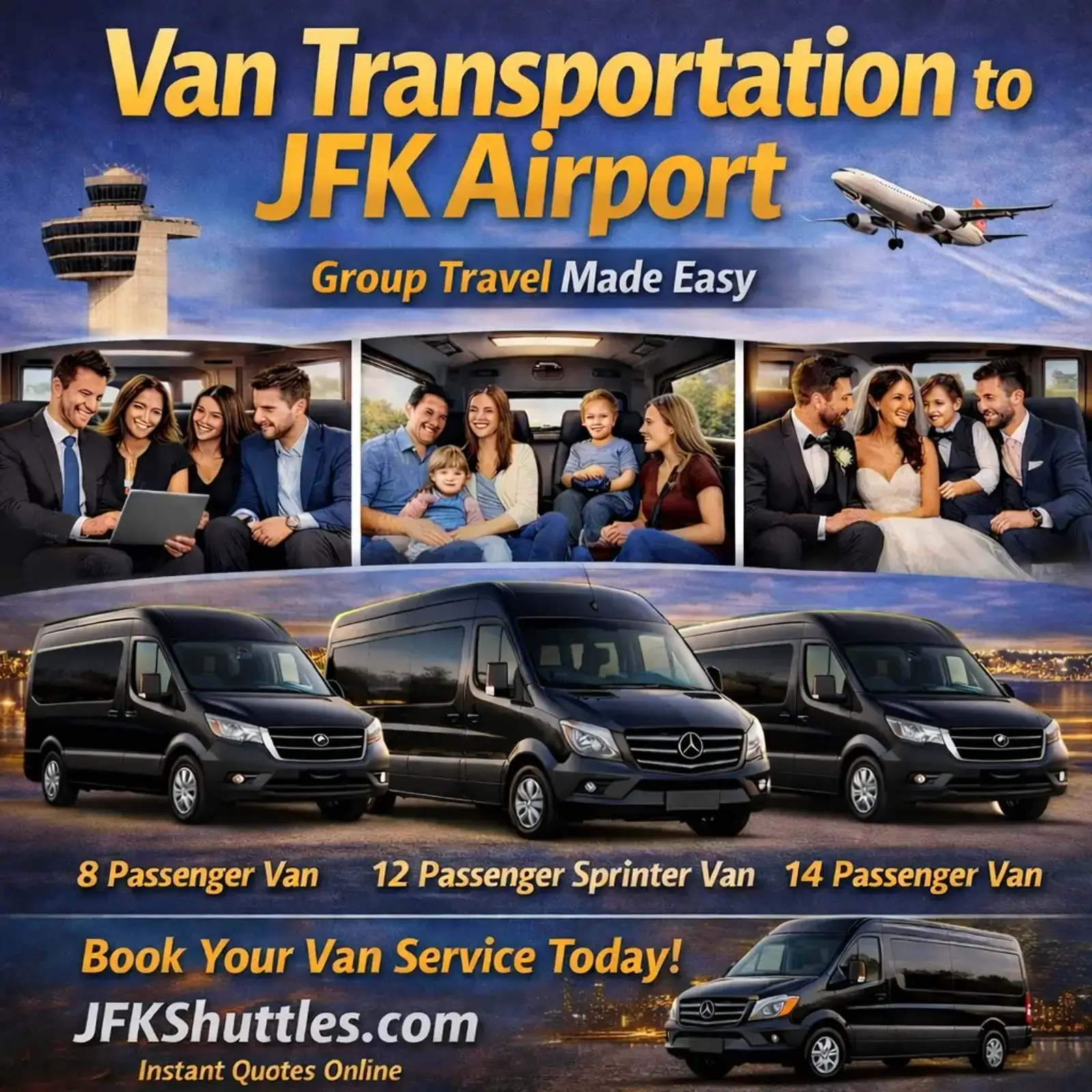 Van Transportation to JFK Airport | Group Travel Service | JFK Shuttles
