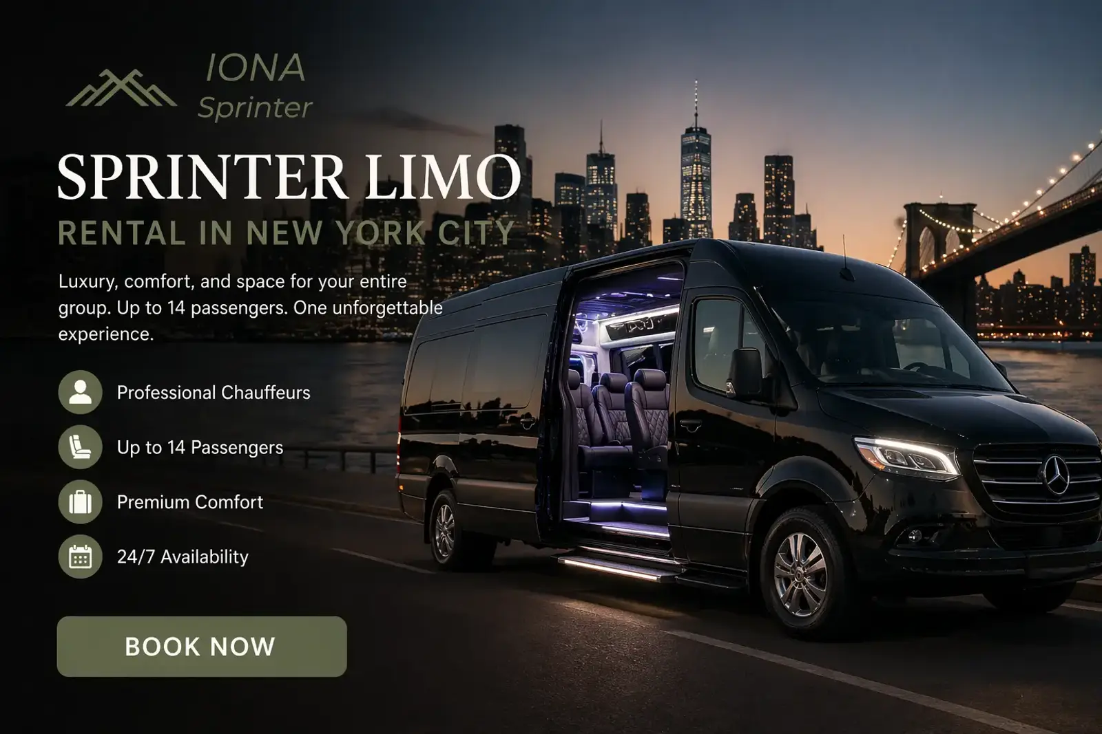 Sprinter Limo Rental New York City | Manhattan, Brooklyn & Queens — Iona Sprinter